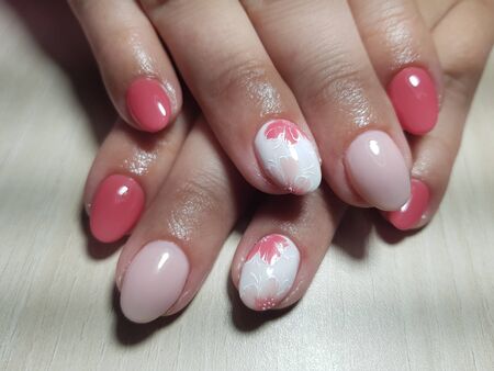 Beautiful hand manicure.のeditorial素材