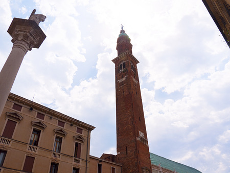 Basilica Palladiana  centrally located in Vicenza s Piazza dei Signori, of which Palladio himself said that it might stand comparison with any similar work of antiquity; The Torre di Piazzaのeditorial素材