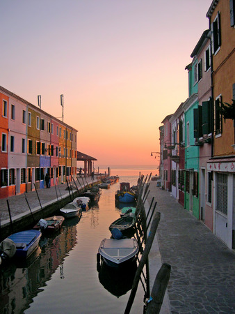 The Island of Burano in the Venetian Lagoon in Italyのeditorial素材