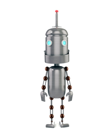 3d shinny and glossy robot on white background renderの写真素材