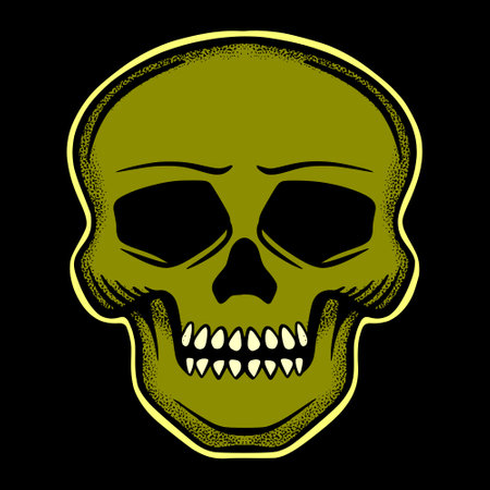 skull art Illustration hand drawn style premium vector for tattoo, sticker, etcのイラスト素材
