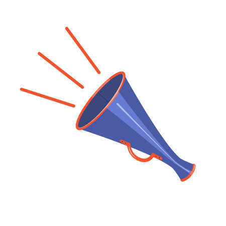 Vintage loudspeaker. Color vector illustration in a flat style.のイラスト素材