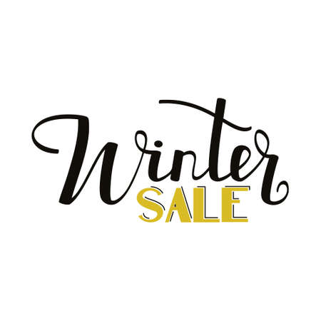 Elegant lettering with brush. The inscription winter sale. Vector illustration for advertising banners, posters. White isolated background.のイラスト素材