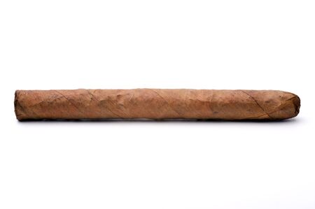 Single cigar isolated on a white backgroundの写真素材