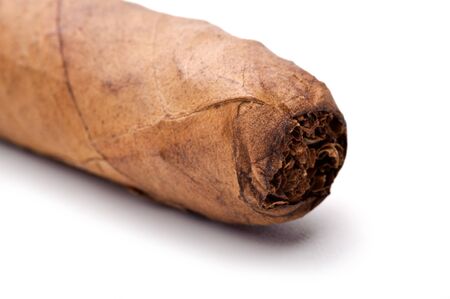 Cigar tip isolated on a white backgroundの写真素材