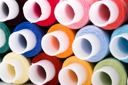 Assortment of multicoloured threads