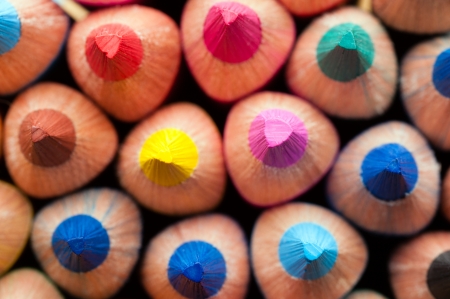 Group of multicolor pencils, close-up shotの写真素材