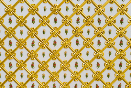 Backgrounds and textures: golden ornament, ceiling decor, rhythmic pattern, design element