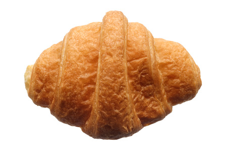 Food: single croissant, isolated on white backgroundの写真素材