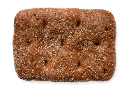 Traditional Scandinavian rye bread, isolated on white background