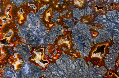 Backgrounds and textures: surface of beautiful decorative stone, abstract colorful red and blue...