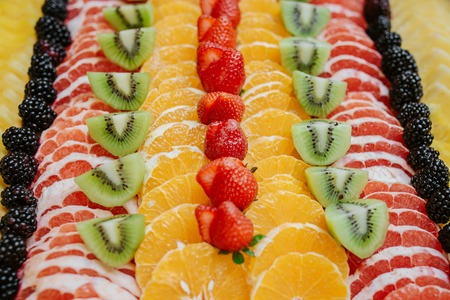 Compositions of colorful fresh fruits. Health concept.の写真素材