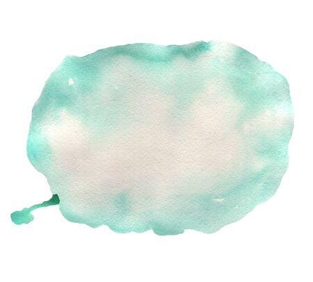 Watercolor turquoise, green and blue background for text, greeting card, decoration postcard or invitation; texture of a watercolor paperの写真素材
