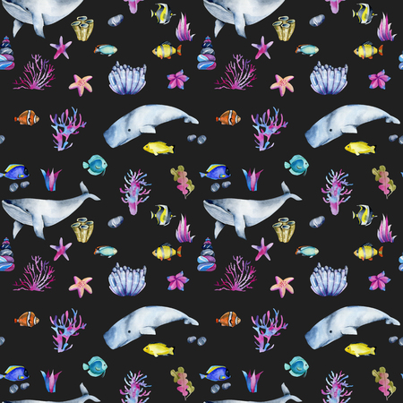 Seamless pattern with watercolor backgroundの写真素材