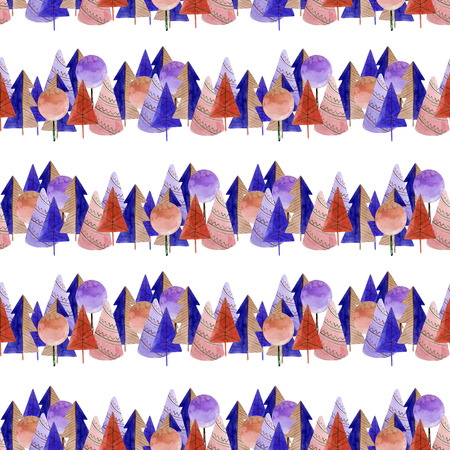 Seamless pattern of hand drawn watercolor on a white backgroundの写真素材