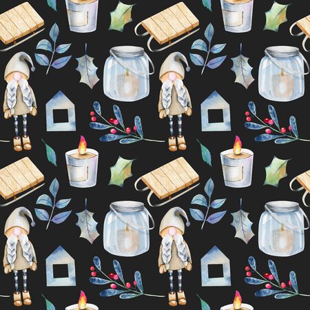 Watercolor background, hand drawn on a dark backgroundの写真素材