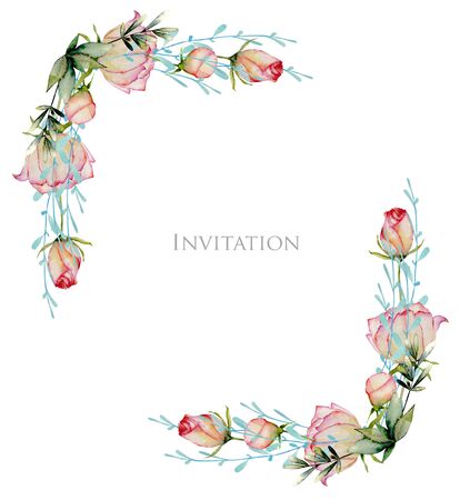 Hand drawn watercolor background, Invitation card designの写真素材
