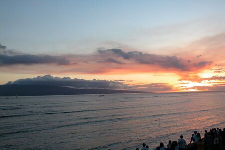 Maui Sunset-Crowd     の写真素材