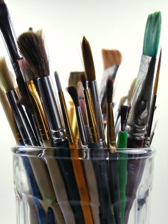  Paint Brushes-in Glass         の写真素材