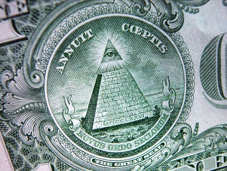 One Dollar Bill-Great Seal-Pyramidの写真素材