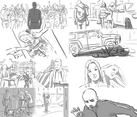 Storyboard for a rap music videoの写真素材
