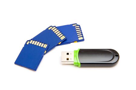 Flash drives isolated on white background