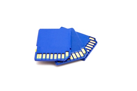 Memory cards isolated on white backgroundの写真素材