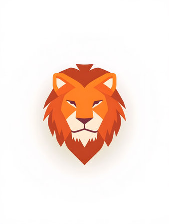 Lion head on white background. Vector illustration for your design.の素材