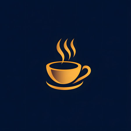 Coffee cup icon isolated on blue background. Vector illustration.の素材