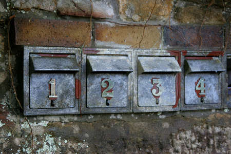Post boxes on the High Street, Sydney, Australiaの写真素材