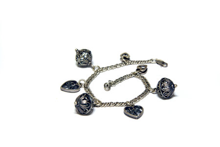 Silver braceletの写真素材