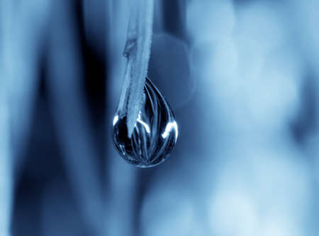 Blue water dropの写真素材