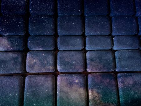 Background texture: colorful mosaic with parallels, lines. Colorful tiles, symmetrical lines, abstraction.の写真素材