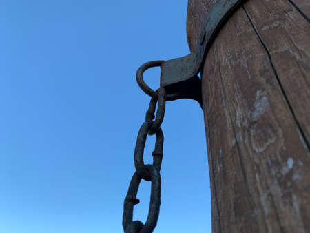 Medieval execution weapon. Chain with shackles for torture. Tools for the Inquisition in the Middle...