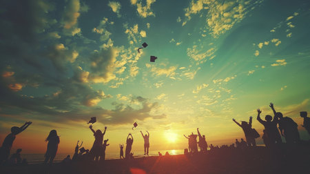 Celebrating friendship and graduation cherished memories of a special day with friendsの素材