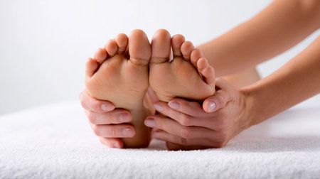 Foot massage therapy session focuses on relaxation and wellness for improved physical and mental healthの素材