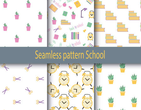 A set of abstract school geometric patternsのイラスト素材
