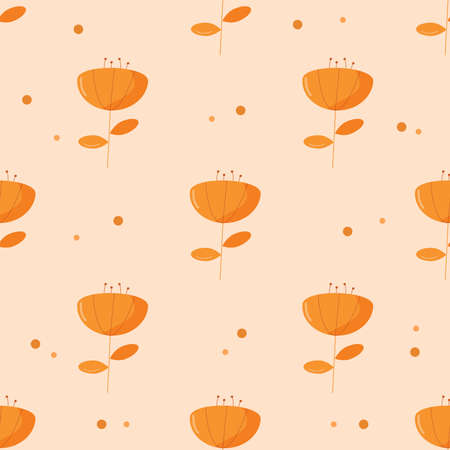 Elegant seamless pattern with yellow flowers, vector illustration. Autumn and spring flowers ....