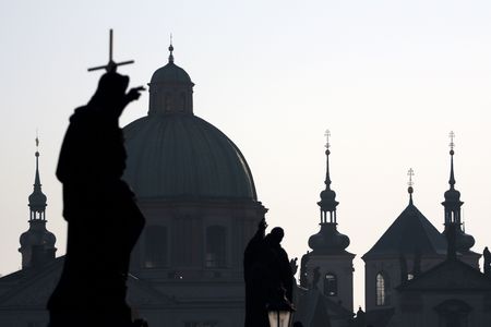 Old town view - Charles bridge, Prague, Czech republicの写真素材