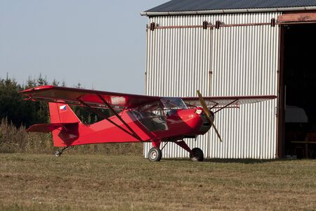 Small airplane on an airfield