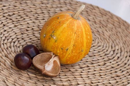 Fall decoration of home interiorの写真素材