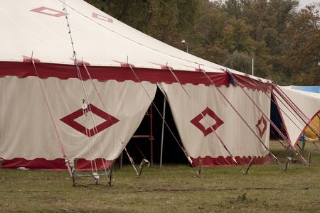 Circus marquee - a dark entrance into tentの写真素材
