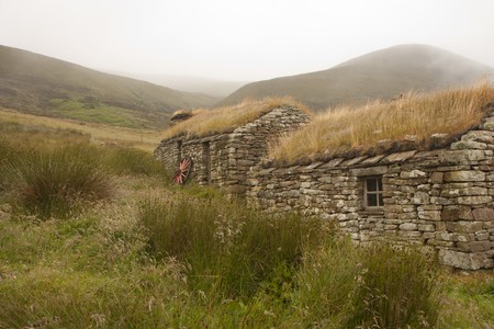 Hut of stone on an Orkney islandの写真素材