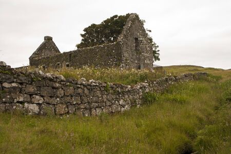 Ruins of an ancient church, Skye, Scotlandの写真素材