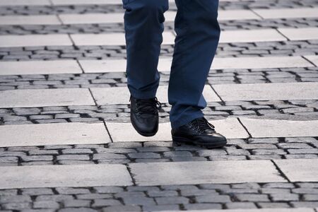 Pedestrian crossing in a cityのeditorial素材