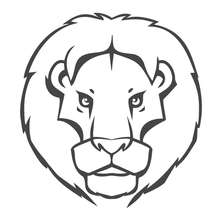 Lion logo-emblem design isolated on white backgroundのイラスト素材