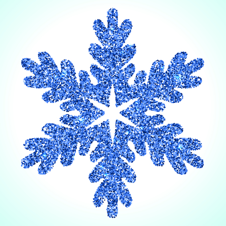 Vector blue shiny snowflake on white backgroundのイラスト素材