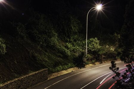 Light trails in curve