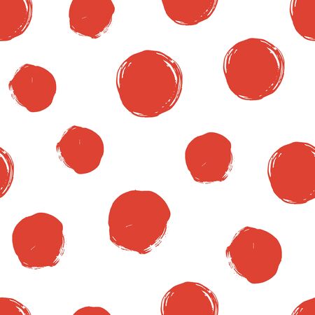 Seamless dot pattern. Hand painted circles.のイラスト素材