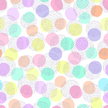 Seamless dot pattern. Hand painted circles.のイラスト素材